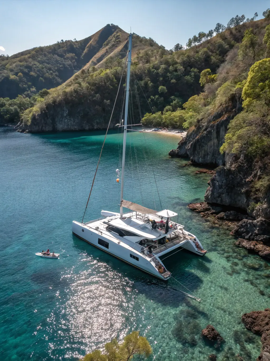 A smaller, more agile catamaran ideal for navigating shallow waters and exploring hidden coves along the Costa Rican coastline, with a focus on eco-friendly operation.